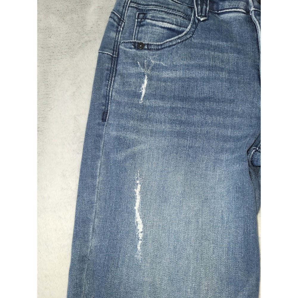 Democracy Womens Size 2  Blue Ab Solution Straight Leg Distressed Denim Jeans - Picture 5 of 12